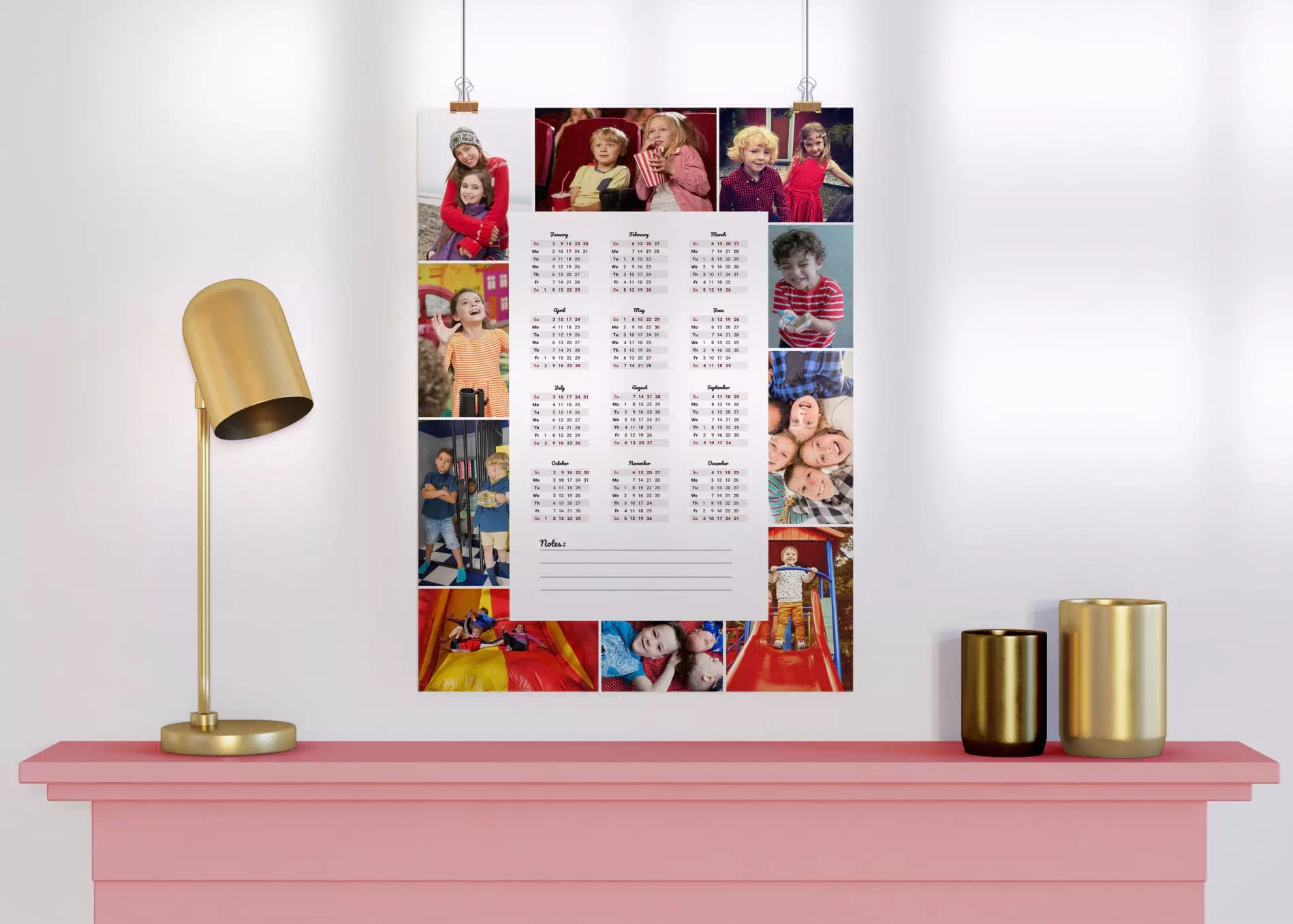 Exemple de calendrier collage