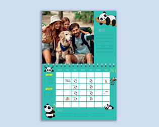 Exemple de calendrier personnalisé à spirale
